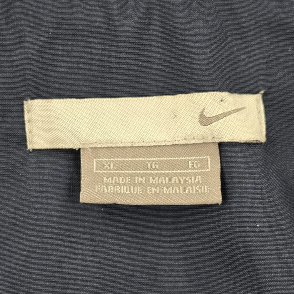 Nike Windbreaker Jacket Mens XL Navy Blue Full Zip Mesh Lined Vented 90s Vintage